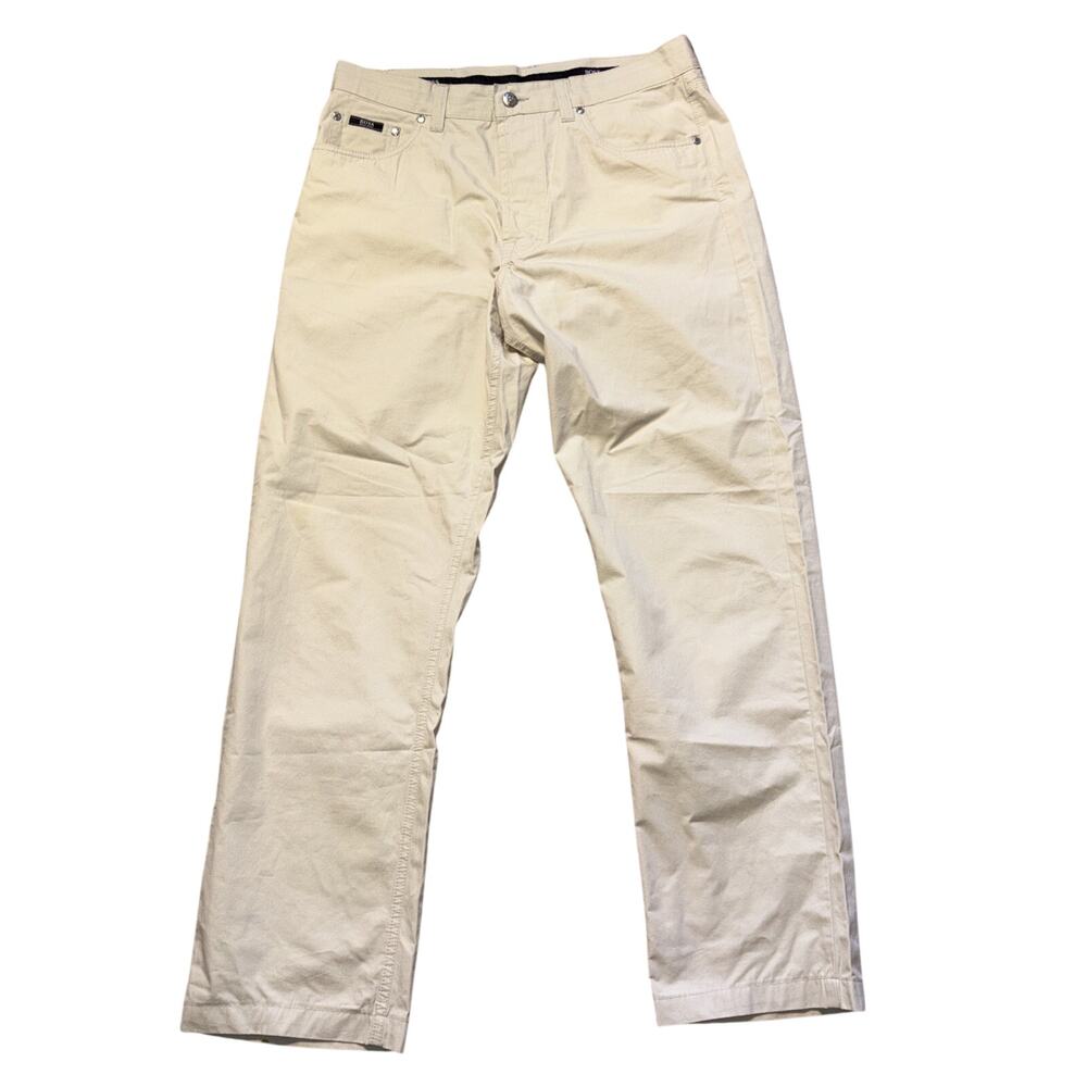 VTG Hugo Boss Select Line Alabama Jeans Pants Mens 36x34 Straight Beige Italy